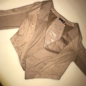 Nude blazer with back shredded